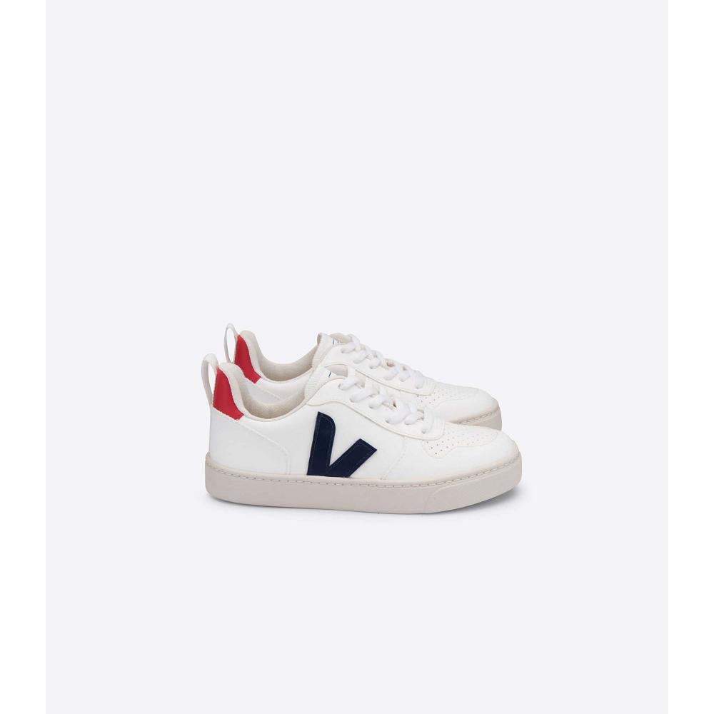 Veja V-10 LACES CWL Tornacipő Gyerek White/Navy | HU 863ILH